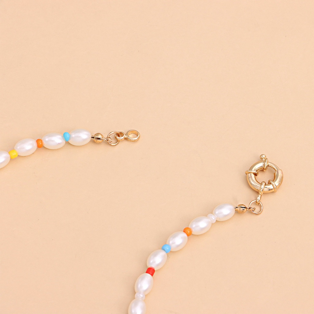 (0306) Vòng Cổ Choker Ngọc Kết Hợp Hạt Nhựa Resin Đơn Giản Sang Trọng Nữ Tính