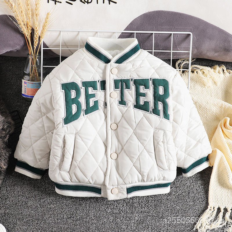 Áo Khoác Bóng Chày Lót Cotton Thời Trang Thu Đông Cho Bé Trai