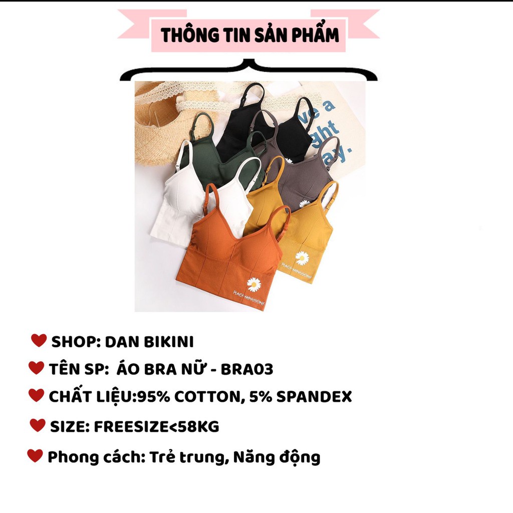 Áo Bra Nữ - Áo Lót Nữ gân tăm họa tiết hoa cúc tôn vòng một gợi cảm mã Bra03