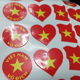 Tem cờ dán mặt cổ vũ bóng đá 6cái