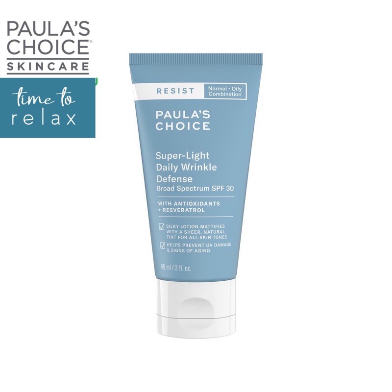 Kem ngày Paulas Choice mềm mịn, chống nắng phổ rộng - Paula's Choice Resist Super-Light Daily Wrinkl