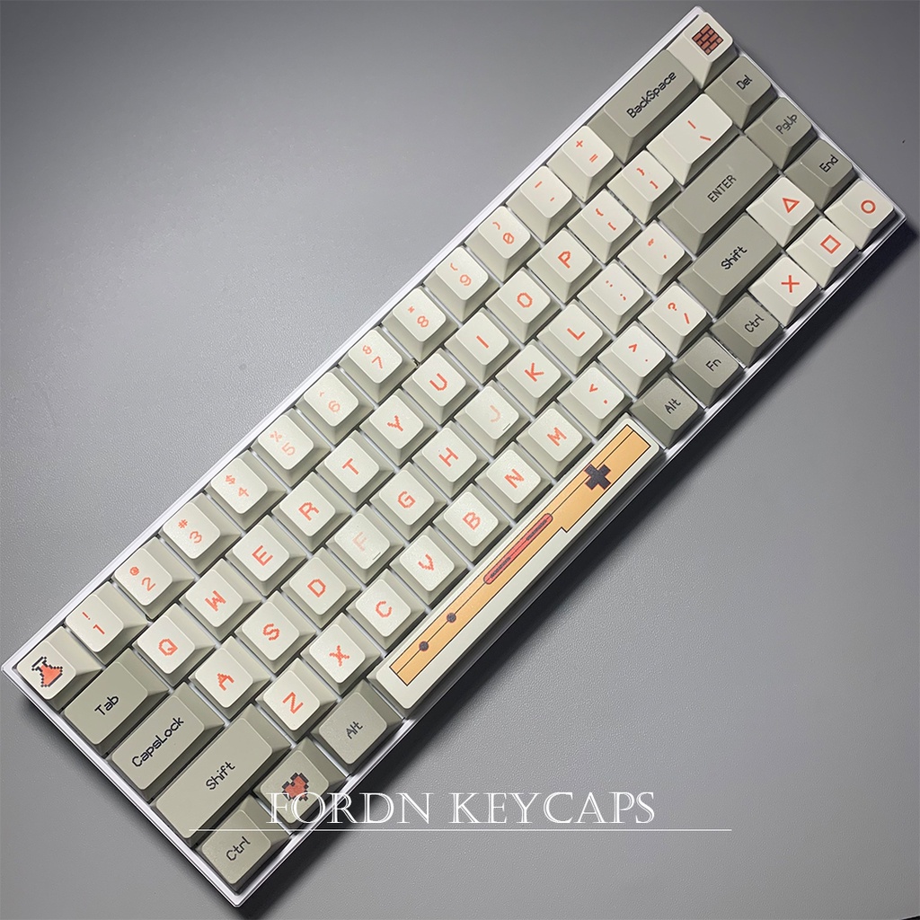 Keycap Game RETRO chất liệu PBT profile Cherry 121 nútcông nghệ in Dyesub dành cho bàn phím cơ
