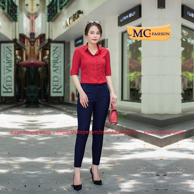 Quần Tây Nữ Công Sở, Lưng Cao, Kiểu Dáng Âu Đẹp Mc Fashion, Đen, Xanh Tím Than, Size Đủ, Chất Vải Co Giãn Q0303