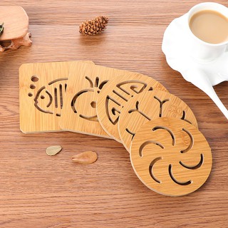 Miếng Lót Ly Bằng Gỗ Họa Tiết