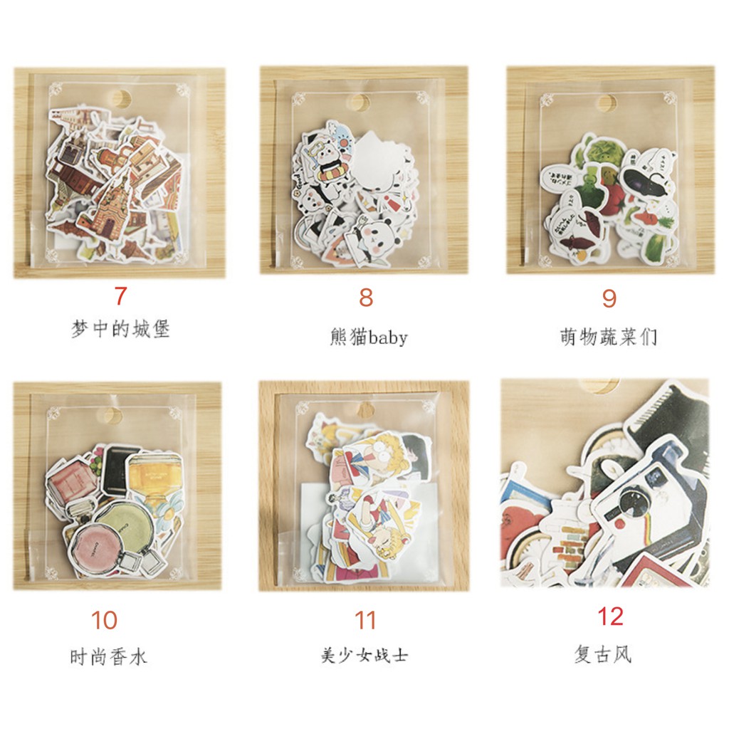 Set 20-40 Sticker Trang Trí Dễ Thương