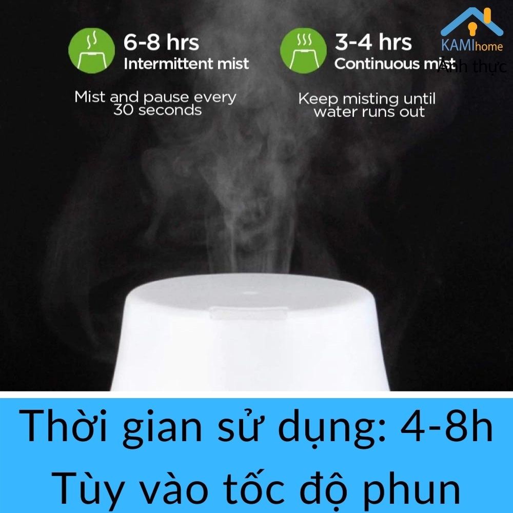 Máy khuếch tán tinh dầu phun sương tạo ẩm sóng siêu âm Kèm Tinh dầu loại để bàn 200ml có đèn led đổi màu mã 17014