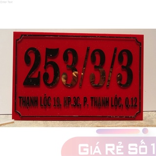Biển (bảng) số nhà bằng mica (nhiều màu)