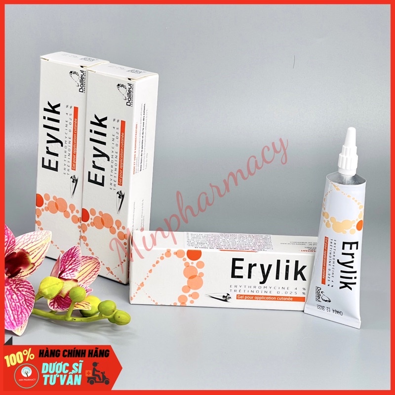 Gel chấm mụn viêm, mụn trứng cá ERYLIK (tuýp 30g) - Minpharmacy