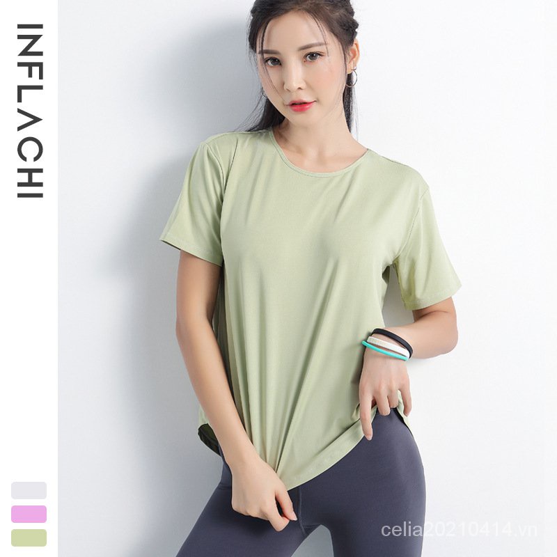 Áo Thun Thể Thao Tay Ngắn Dáng Rộng Nhanh Khô Quyến Rũ Cho Nữ