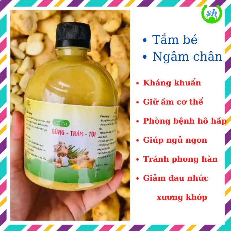 Cốt gừng tràm tỏi - tắm bé và ngâm chân