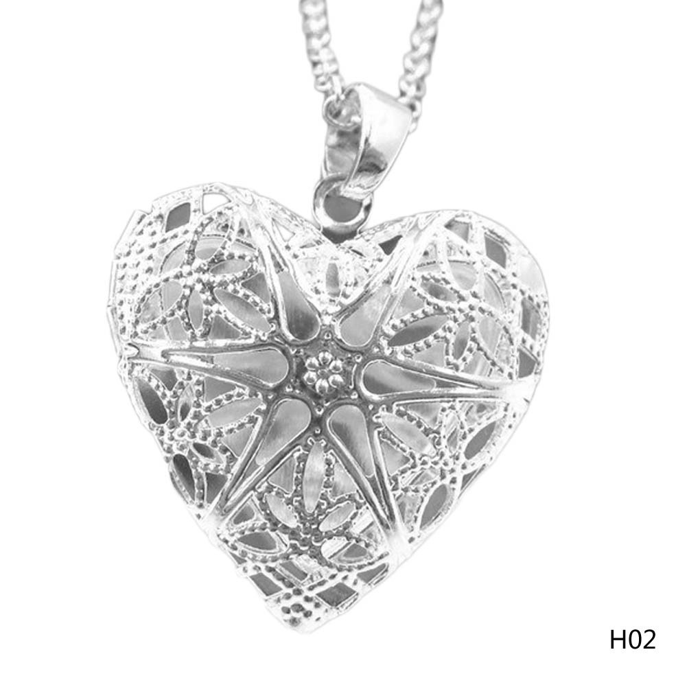 925 Sterling Silver Locket Box Photo Frame Pendant Necklace Chain Charm Jewelry