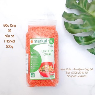 Đậu lăng đỏ cam hữu cơ Markal 500g