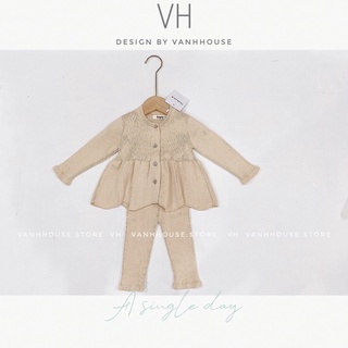Bộ len cao cấp baby doll cho bé gái by Vanh House
