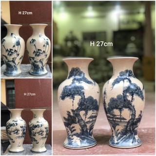 Lọ hoa men rạn gốm sứ Bát Tràng
