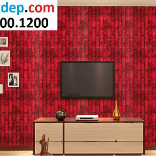 12m (6m2) Giấy dán tường giả gạch đỏ