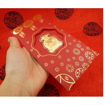 Lì Xì Thần Tài, Hình Hổ Vàng Mạ Vàng 24K - Bao Lì Xì May Mắn Rước Tài Lộc