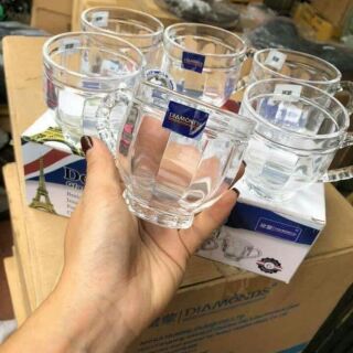 bộ Cốc thủy tinh cao cấp hộp 6 chiếc sỉ rẻ