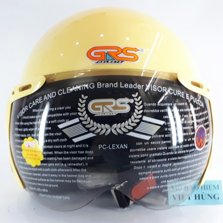 Mũ bảo hiểm trùm 3/4 đầu cao cấp - Hàng chính hãng - GRS A368K - Vàng - vòng đầu 56-58cm - Bảo hành 12 tháng