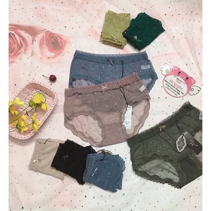 Quần lót ren nhún bèo- voan lưới xuyên thấu sexy gợi cảm- co dãn tốt &lt;65kg