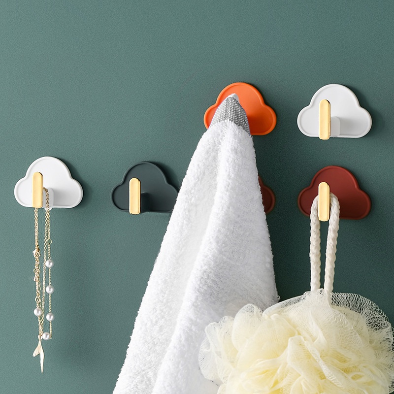 Set 4 Móc Treo Đồ Dán Tường Hình Đám Mây Hoạt Hình