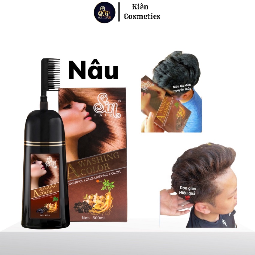 Dầu gội phủ bạc SIN HAIR chính hãng Nhật Bản, thành phần nhân sâm tự nhiên giúp đen tóc, nâu tóc từ lần gội đầu tiên.