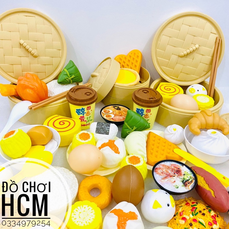 [CHẤT LƯỢNG] Hộp đồ chơi bánh bao có xửng hấp cao cấp dành cho bé thích nấu ăn nhà bếp cắt thái trái cây hoa quả