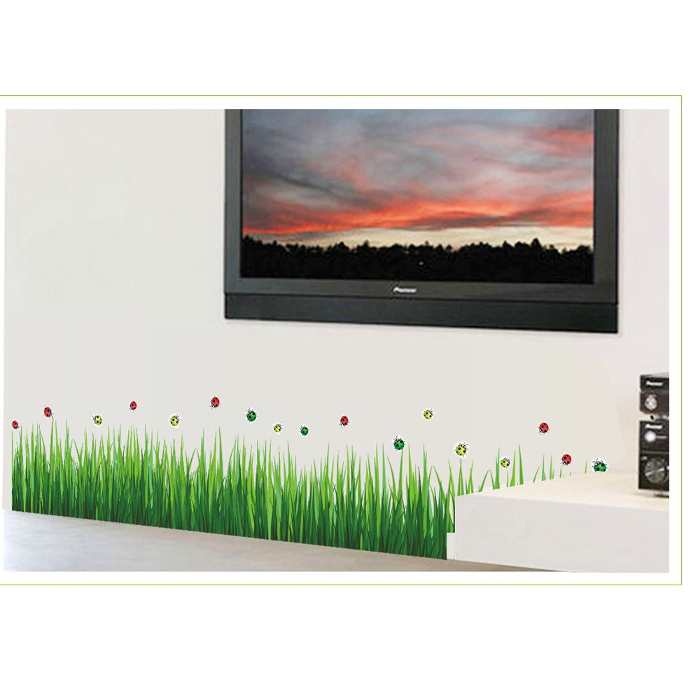 Decal dán tường Chân tường lúa xanh DCT004