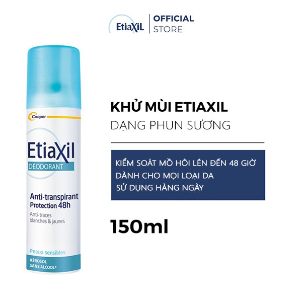 Xịt khử mùi và ngăn mồ hôi Etiaxil dạng phun sương 48h xanh dương 150ml