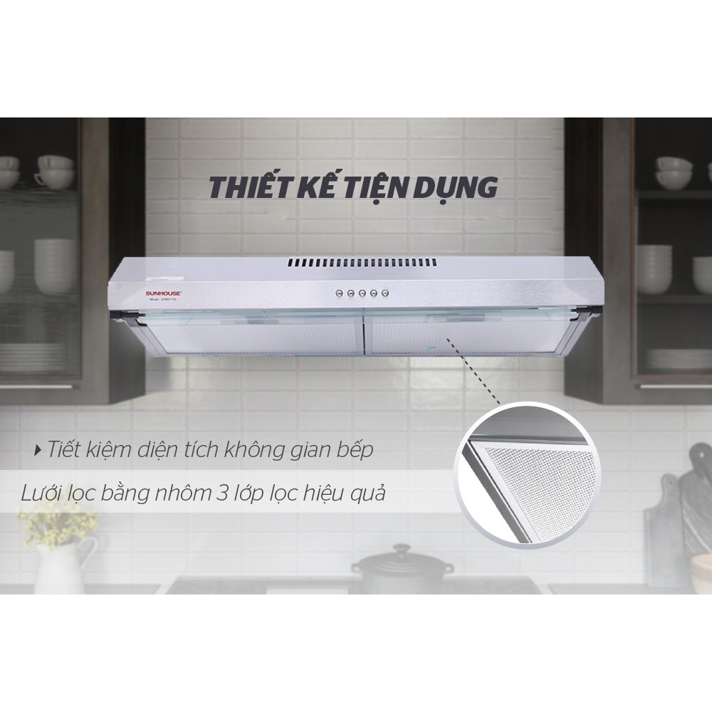 MÁY HÚT MÙI VỎ INOX SUNHOUSE SHB6118