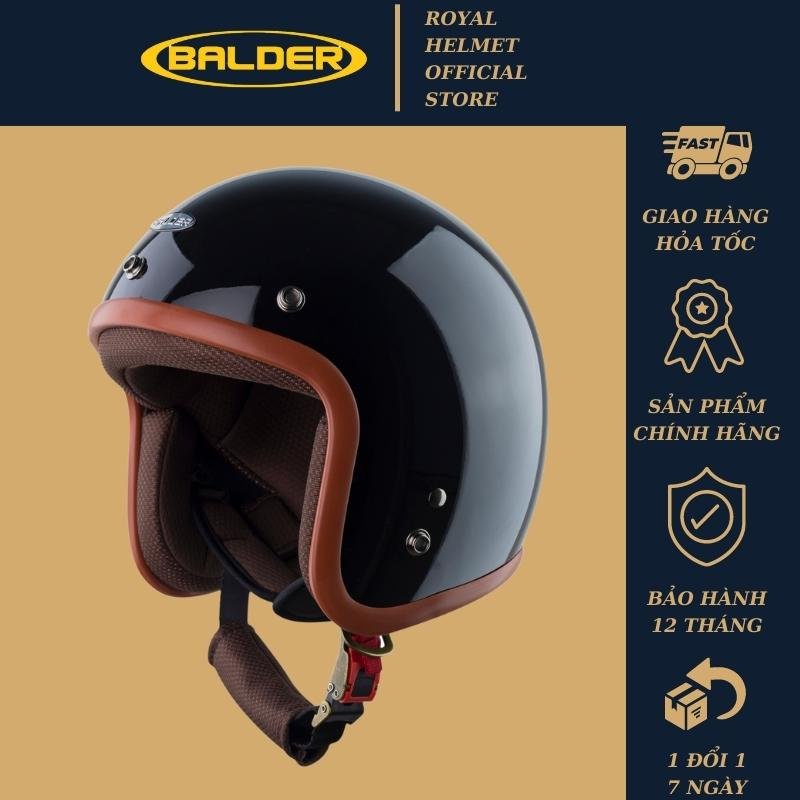 Mũ bảo hiểm 3/4 Balder Color DG1 size M L XL, freeship toàn quốc, bảo hành 12 tháng chính hãng