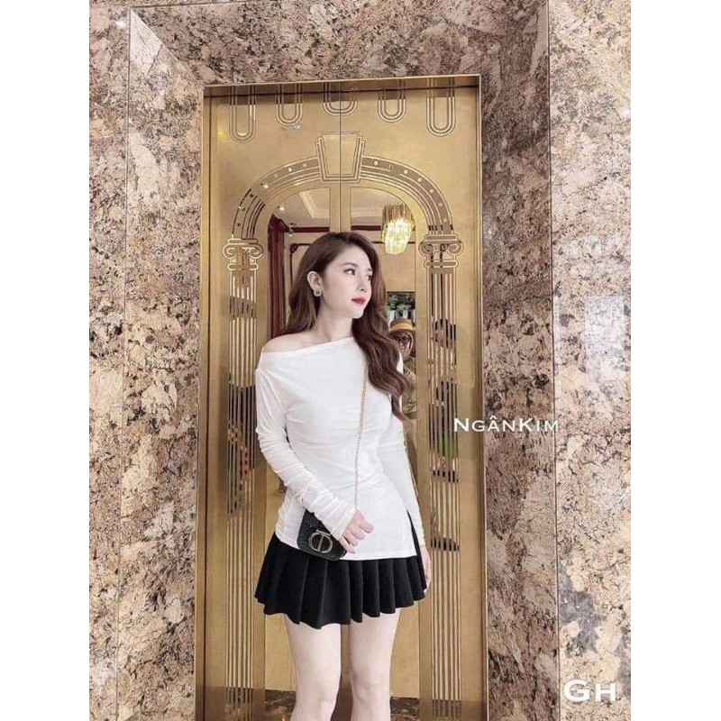 Áo lệch vai dài tay vạt chéo BCi