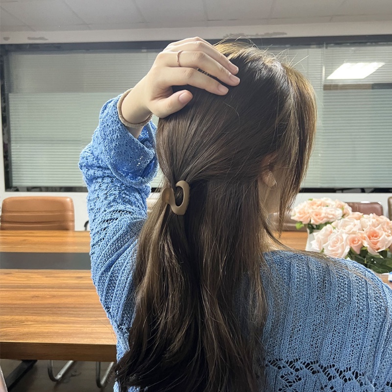 Kẹp Tóc Hình Elip Màu Nhám Đơn Giản Phong Cách Retro / Kẹp Tóc Sau Lưng Thanh Lịch