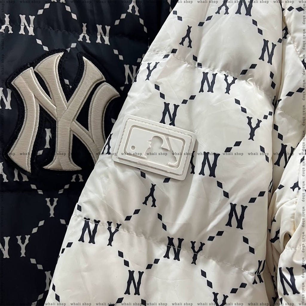 Áo khoác phao tay dài phối mũ MLB Monogram Diamond