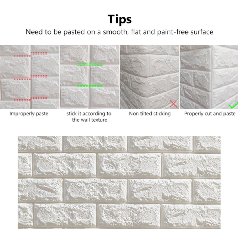 Giấy dán tường họa tiết gạch 3D chống thấm nước trang trí phòng cho bé
