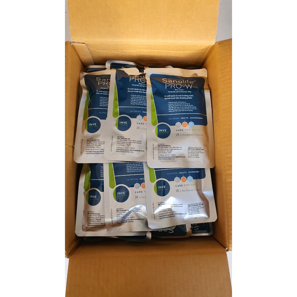 Vi Sinh Xử Lý Nước- PRO-W SANO LIFE - 100G -Men vi sinh quản lý môi trường nước cho ao nuôi Tôm  Cá thương phẩm