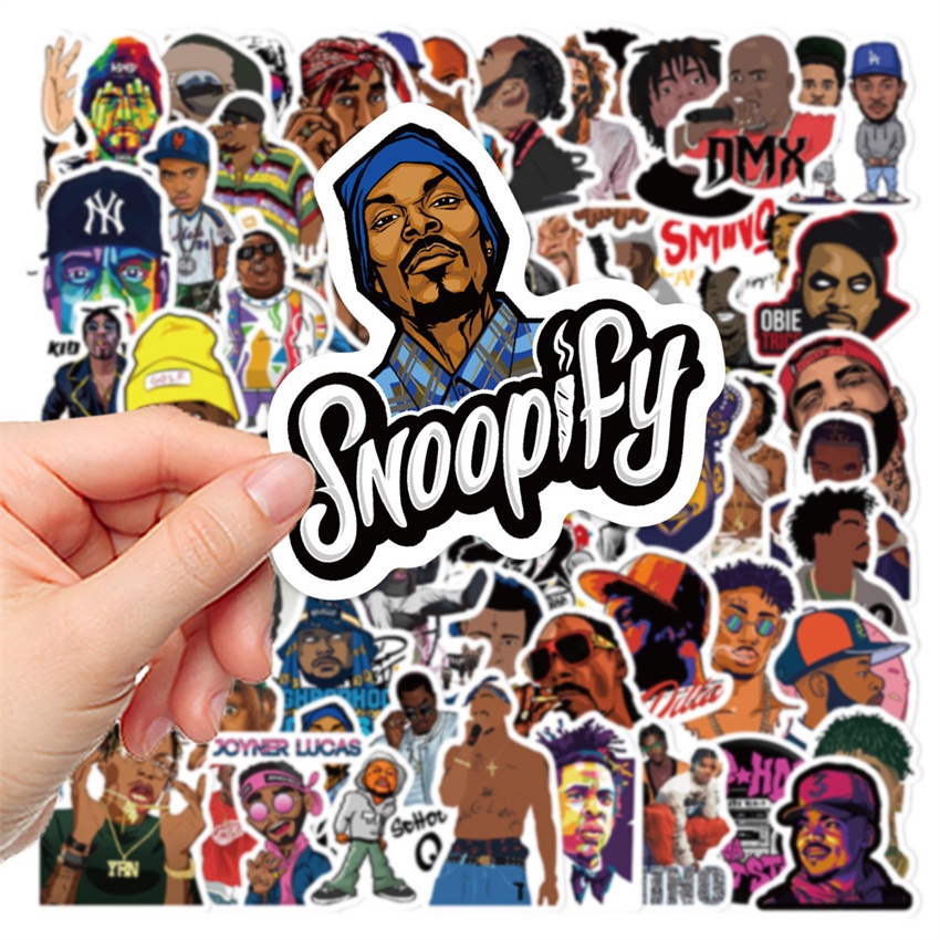 ❉ Sticker Dán Trang Trí Dòng Rap &amp; West Coast Rap 01 Chất Lượng Cao ❉ Bộ 64 Hình Dán Chống Thấm Nước Thời Trang