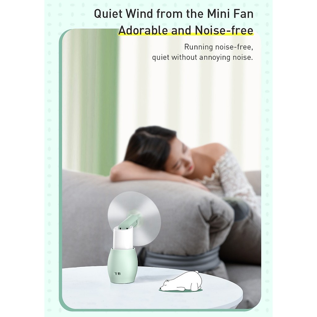 CHÍNH HÃNG_Quạt cầm tay mini hình con gấu Baseus CXZD-A | BigBuy360 - bigbuy360.vn