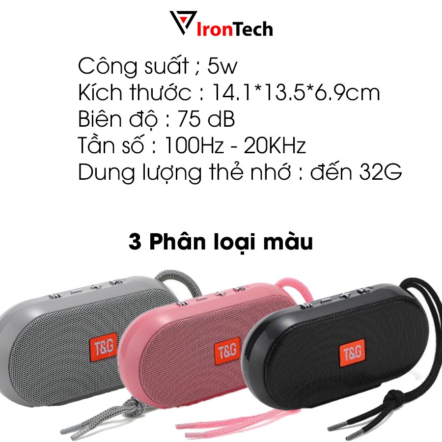 Loa bluetooth mini IronTech TG197 cầm tay di động loa không dây blutooth pin sạc 4 tiếng siêu bass toàn dải