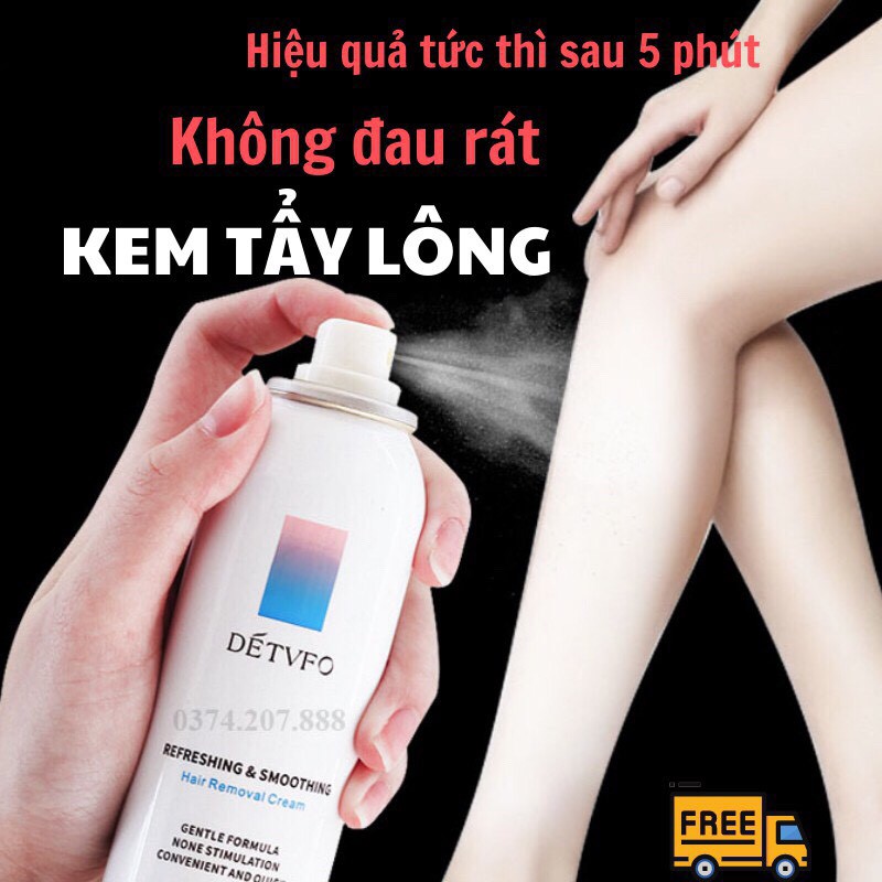 Kem tẩy lông dạng xịt tẩy lông nhanh không đau rát, chai xịt tẩy lông dịu nhẹ triệt lông nách, lông chân, tay hàng hót