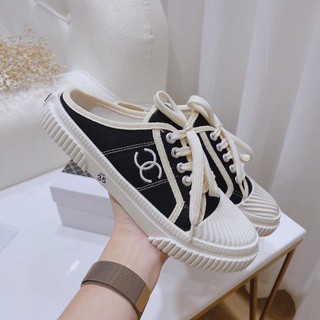 Giày thể thao Sneaker, giày sục CHANEL đen trắng SIÊU HOT SIÊU CUTE full size 35-&gt;39.