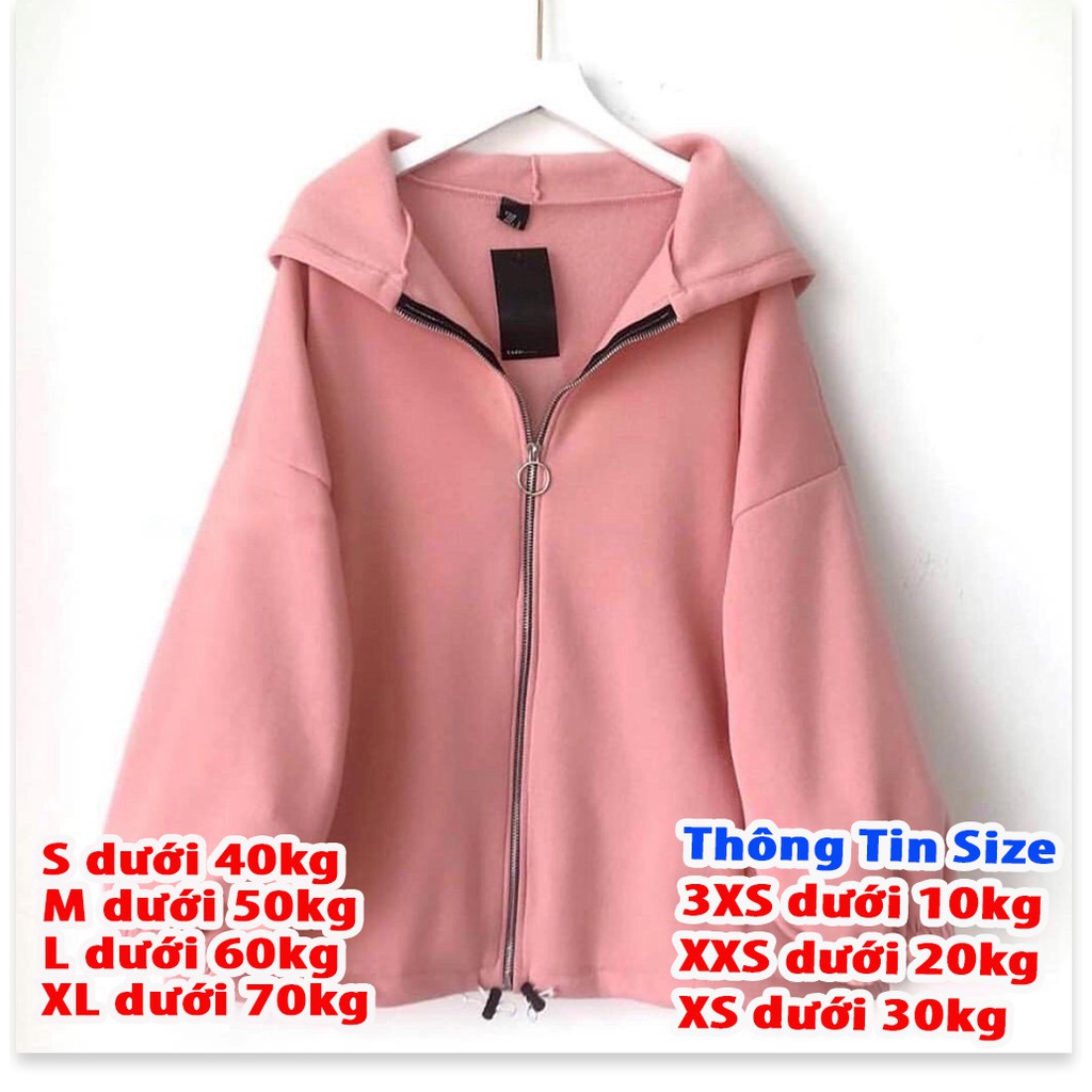 [FREESHIP] Áo khoác nữ form rộng đi học, áo hoodie nữ form rộng có dây kéo cánh dơi - Thời Trang Nữ 4YOUNG