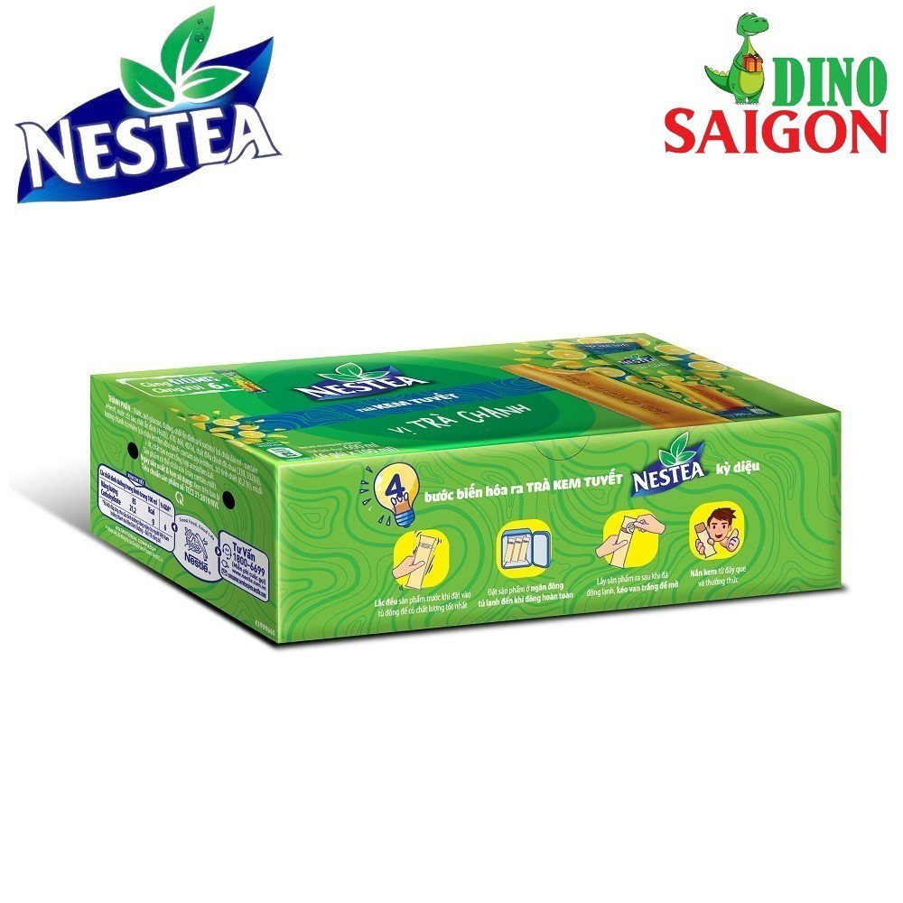 Combo 4 Hộp Trà Kem Tuyết Nestea gồm 2 Vị Trà sữa, 1 vị Trà Chanh và 1 vị Xoài đào