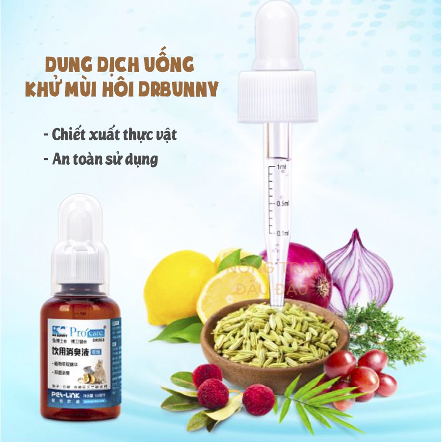 Dung Dịch Uống Khử Mùi Hôi Cho Thỏ, Bọ Ú, Chinchilla, Hamster DRBUNNY 50ml - DR353