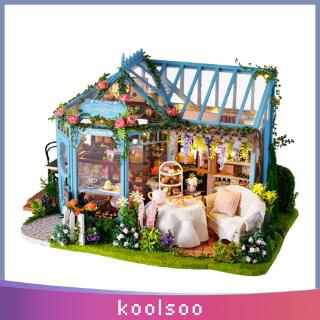 [Koolsoo] Bộ thu nhỏ 1 / 24 có mô hình ánh sáng Cửa hàng bánh sân vườn Quà tặng trẻ em