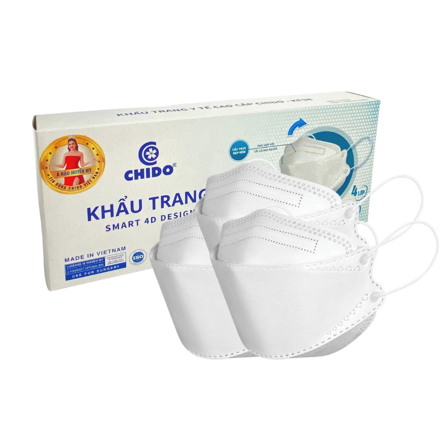 Khẩu Trang Y Tế CHIDO KF94 4 Lớp Kháng Khuẩn Chống Bụi Chido 4D Kiểm Định