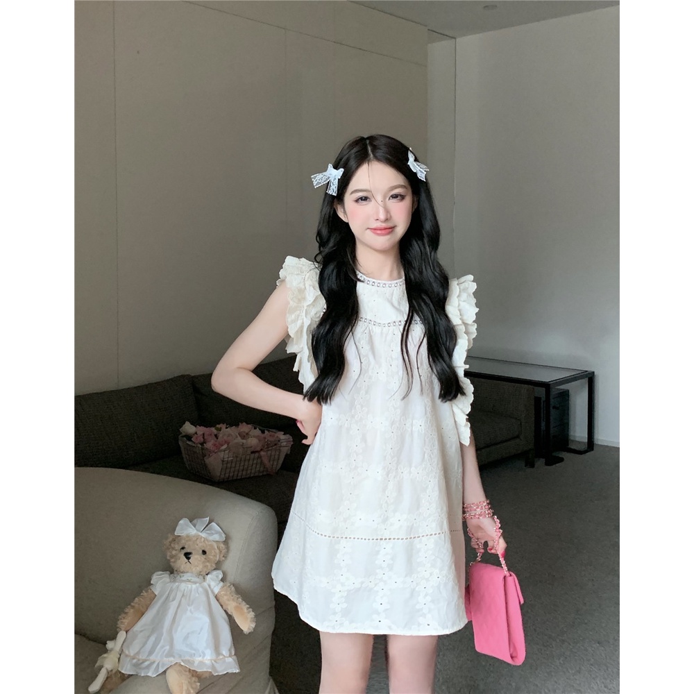Đầm Chữ A Không Tay Thêu Họa Tiết Thời Trang Dành Cho Nữ