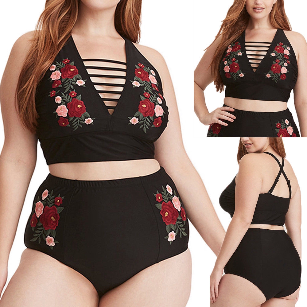 Bikini lưng cao hoạ tiết hoa phong cách vintage | BigBuy360 - bigbuy360.vn