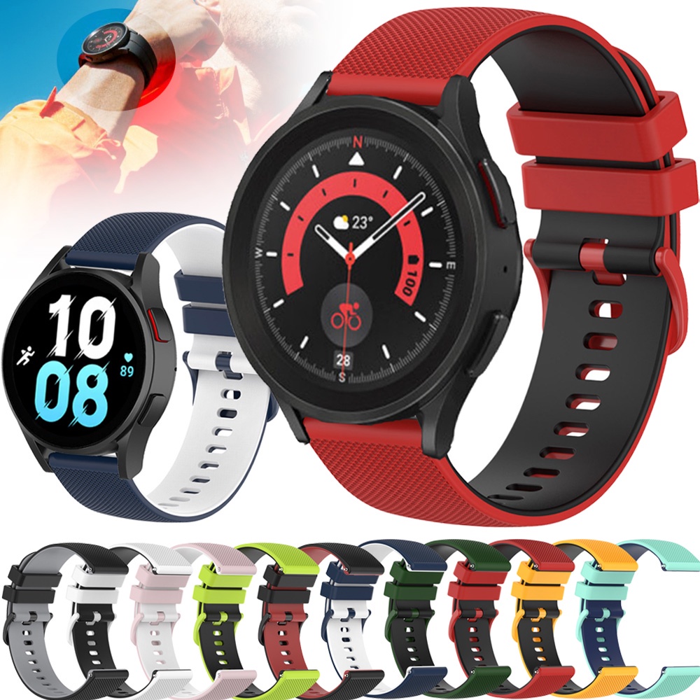 Dây Đeo Silicone 20mm Cho Đồng Hồ Thông Minh Samsung galaxy watch 4 5 40mm 44mm 4 Classic 46mm 42mm Watch5 Pro 45mm