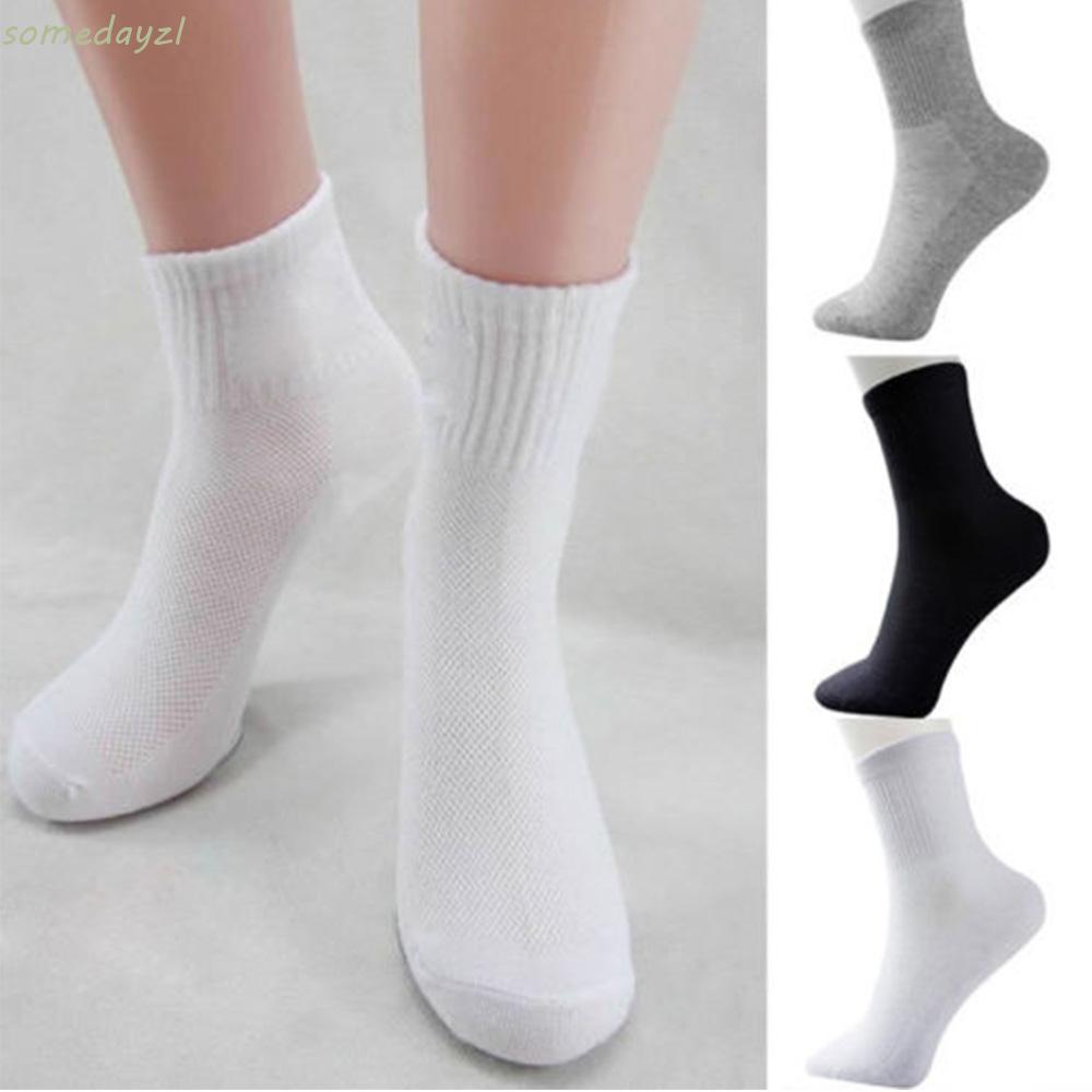 Etzkorn Set 5 Đôi Vớ Thể Thao Bằng Cotton Mềm Mại Màu Trắng Đen Xám Giản Dị Thời Trang Thu Đông Bán Chạy Cho Nam