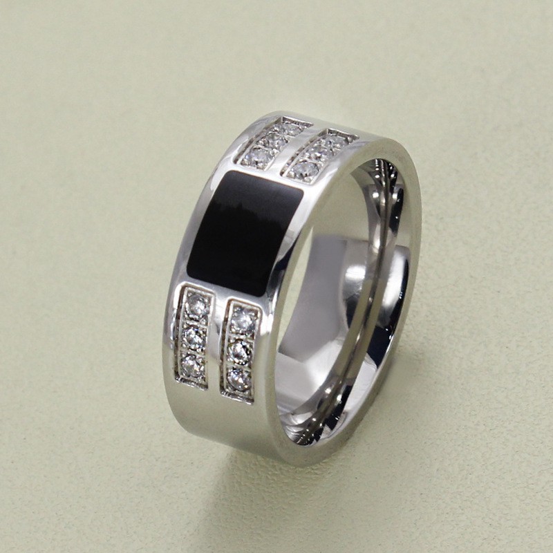 weiweijewelry/Nhẫn bạc thời trang đơn giản nam Nhẫn đính hôn pha lê kim cương